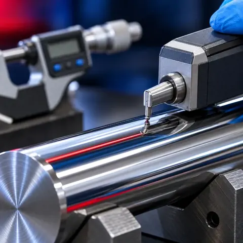 Surface finish testing of a hard chrome plated rod at Kamal Hydrotech